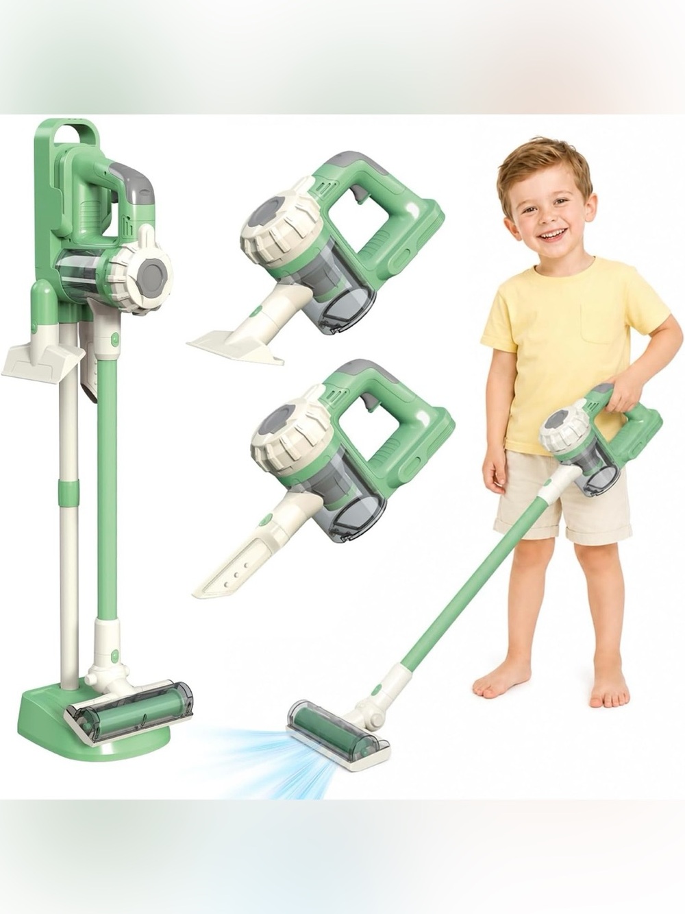 3-in-1 Kids Vacuum Cleaner that Really Works with Real Suction Pretend Play Set